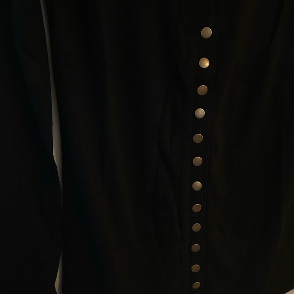 Black Snap Button Down Cardigan Sweater NEW - Picture 4 of 6